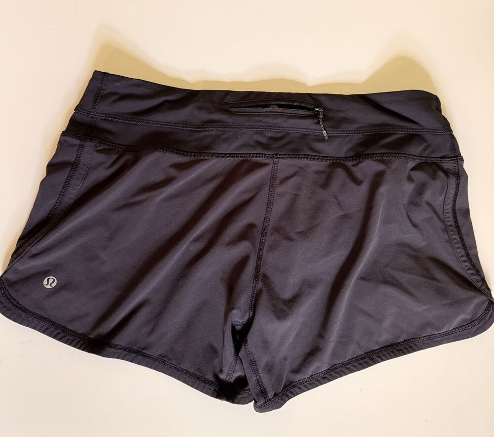 Lululemon Black Groovy Run Shorts 4.5" Lined Mid Rise Athletic Size 8 Great Cond - Picture 2 of 6